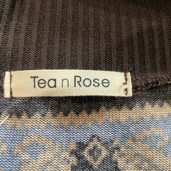 NWT Tea n Rose brown western open cardigan Medium - Picture 4 of 5